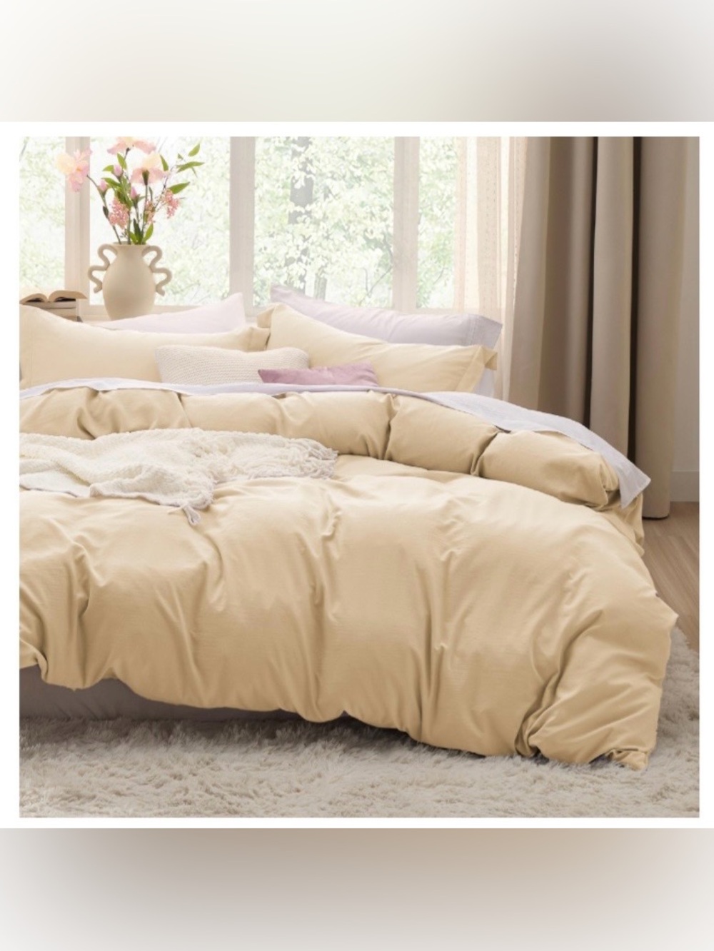 KING SIZE Duvet Bedding Set 100% Premium Microfiber - ALABASTER GLEAM